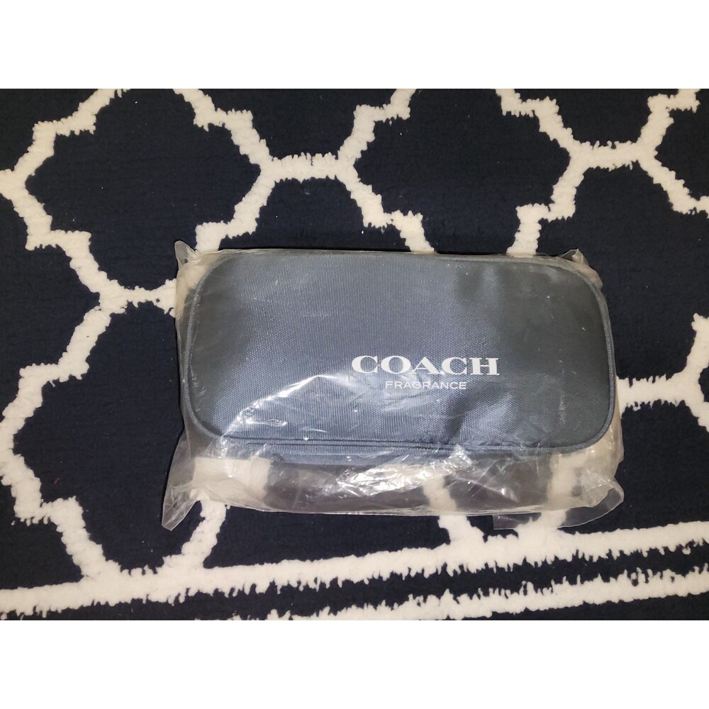 NEW COACH MEN BLACK TRAVEL TOILETRY KIT SHAVING CASE BAG POUCH NEW